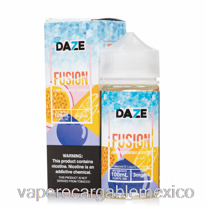 Vape Recargable Helado De Limón, Maracuyá Y Arándano - 7 Daze Fusion - 100ml 0mg